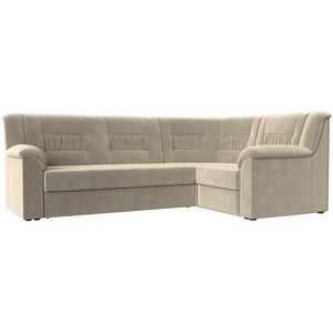 Изображение товара Угловой диван Карелия правый (микровельвет бежевый) Лига Диванов 113350