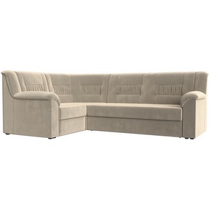 Изображение товара Угловой диван Карелия левый угол (микровельвет бежевый) Лига Диванов 113350L