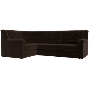 Изображение товара Угловой диван Карелия левый угол (микровельвет коричневый) Лига Диванов 113355L