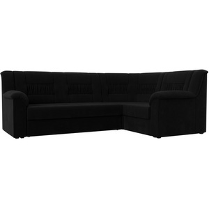 Изображение товара Угловой диван Карелия правый (микровельвет черный) Лига Диванов 113358