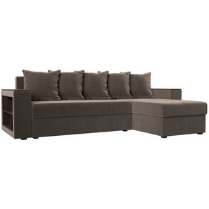 Изображение товара Угловой диван Дубай Лайт правый угол (Велюр коричневый) Лига Диванов 114148