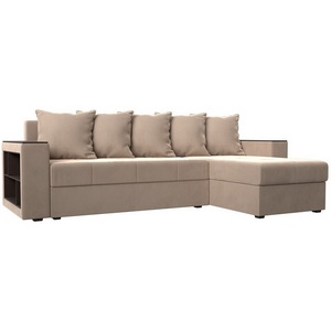 Изображение товара Угловой диван Дубай Лайт правый угол (Велюр бежевый) Лига Диванов 114151