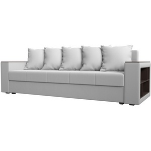 Изображение товара Диван прямой Дубай лайт полки справа (экокожа белая) Лига Диванов 114335