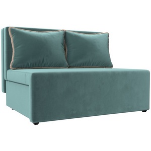 Изображение товара Диван прямой Лагуна (велюр бирюзовый, кант велюр бежевый) Лига Диванов 114431