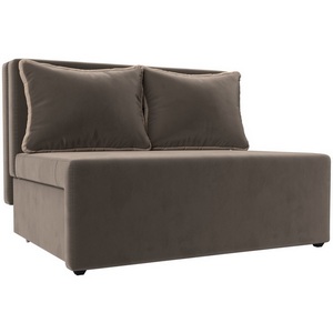 Изображение товара Диван прямой Лагуна (велюр коричневый, кант велюр бежевый) Лига Диванов 114434