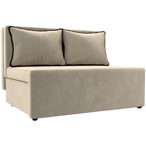 Изображение товара Диван прямой Лагуна (микровельвет беж, кант микровельвет кор) Лига Диванов 114438