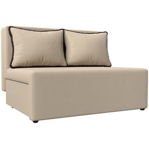 Изображение товара Диван прямой Лагуна (экокожа бежевая, кант экокожа коричневая) Лига Диванов 114453