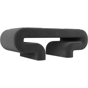 Изображение товара Стол с закругленными углами Волна (велюр серый) Лига Диванов 115764 (прямоугольная столешница, 2 ножки)