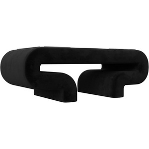 Изображение товара Стол с закругленными углами Волна (велюр черный) Лига Диванов 115766 (прямоугольная столешница, 2 ножки)