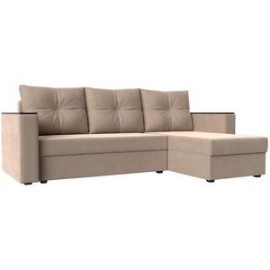 Изображение товара Угловой диван Атланта Лайт Б/С правый угол (Велюр/Бежевый) Лига Диванов 117033