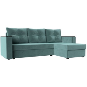 Изображение товара Угловой диван Атланта Лайт Б/С правый угол (Велюр/Бирюзовый) Лига Диванов 117034
