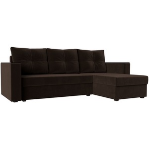 Изображение товара Угловой диван Атланта Лайт Б/С правый угол (Микровельвет/Коричневый) Лига Диванов 117046