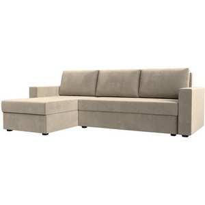 Изображение товара Угловой диван Траумберг Лайт левый угол (Микровельвет/Бежевый) Лига Диванов 117130L