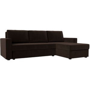 Изображение товара Угловой диван Траумберг Лайт правый угол (Микровельвет/Коричневый) Лига Диванов 117133