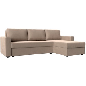 Изображение товара Угловой диван Траумберг Лайт правый угол (Велюр/Бежевый) Лига Диванов 117151
