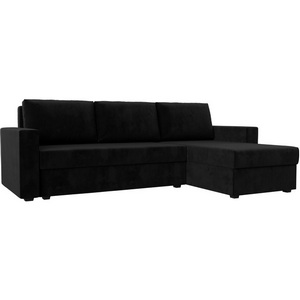 Изображение товара Угловой диван Траумберг Лайт правый угол (Велюр/Черный) Лига Диванов 117153