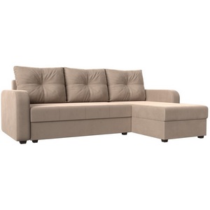 Изображение товара Угловой диван Ливерпуль Лайт правый угол (Велюр/Бежевый) Лига Диванов 117718
