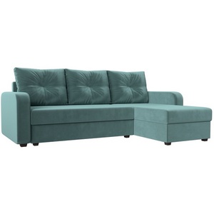 Изображение товара Угловой диван Ливерпуль Лайт правый угол (Велюр/Бирюзовый) Лига Диванов 117719