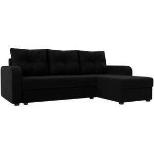 Изображение товара Угловой диван Ливерпуль Лайт правый угол (Микровельвет/Черный) Лига Диванов 117734