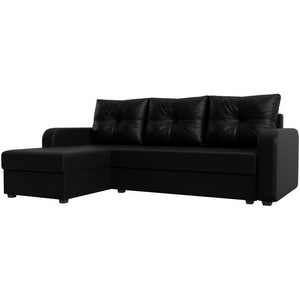 Изображение товара Угловой диван Ливерпуль Лайт левый угол (Экокожа/Черный) Лига Диванов 117743L