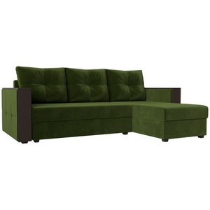 Изображение товара Угловой диван Валенсия Лайт правый угол (Микровельвет/Зеленый) Лига Диванов 117755