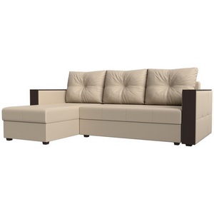 Изображение товара Угловой диван Валенсия Лайт левый угол (Экокожа/Бежевый) Лига Диванов 117766L