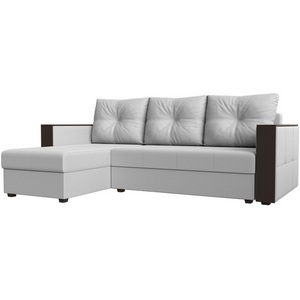 Изображение товара Угловой диван Валенсия Лайт левый угол (Экокожа/Белый) Лига Диванов 117767L