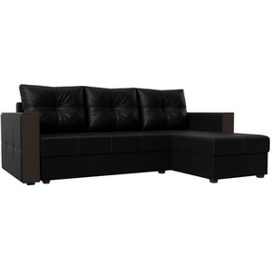 Изображение товара Угловой диван Валенсия Лайт правый угол (Экокожа/Черный) Лига Диванов 117769