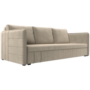 Изображение товара Прямой диван Слим (Микровельвет/Бежевый) Лига Диванов 119808