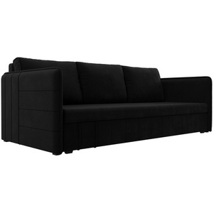 Изображение товара Прямой диван Слим (Микровельвет/Черный) Лига Диванов 119812