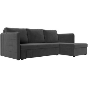 Изображение товара Угловой диван Слим правый угол (Велюр/Серый) Лига Диванов 119969