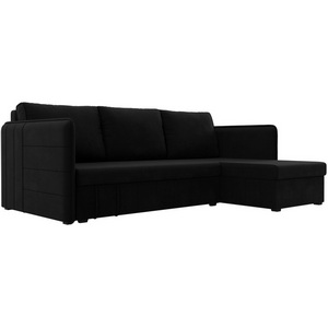Изображение товара Угловой диван Слим правый угол (Микровельвет/Черный) Лига Диванов 119977