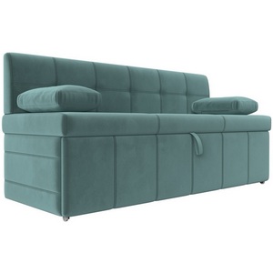 Изображение товара Кухонный прямой диван Лео (Велюр/Бирюзовый) Лига Диванов 120418