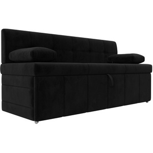Изображение товара Кухонный прямой диван Лео (Велюр/Черный) Лига Диванов 120422