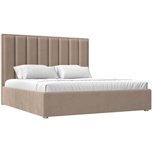 Изображение товара Кровать с металлическим основанием с реечным дном интерьерная Афродита 180 (Бежевый/Велюр) Лига Диванов арт.120576