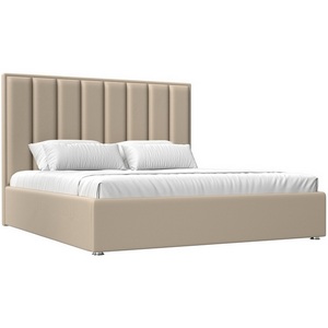 Изображение товара Кровать длиной 200 см интерьерная Афродита 200 (Бежевый/Экокожа) Лига Диванов арт.120624