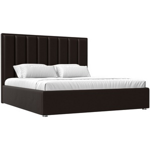 Изображение товара Кровать длиной 200 см интерьерная Афродита 200 (Коричневый/Экокожа) Лига Диванов арт.120626