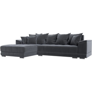 Изображение товара Диван угловой НордСтар левый угол (Серый/Велюр) Лига Диванов арт.121110L