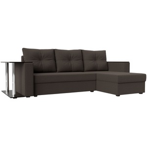 Изображение товара Диван угловой Атланта Лайт правый угол (Коричневый/Рогожка) Лига Диванов арт.121163