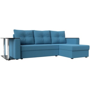 Изображение товара Диван угловой Атланта Лайт правый угол (Голубой/Рогожка) Лига Диванов арт.121165