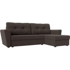 Изображение товара Диван угловой Амстердам Лайт правый угол (Коричневый/Рогожка) Лига Диванов арт.121168