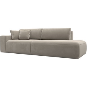 Изображение товара Диван прямой Лига-036 НПБ Модерн подлокотник слева (Бежевый/Микровельвет) Лига Диванов арт.121330L