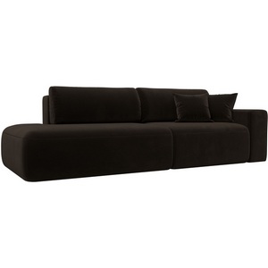 Изображение товара Диван прямой Лига-036 НПБ Модерн подлокотник справа (Коричневый/Микровельвет) Лига Диванов арт.121332