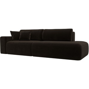 Изображение товара Диван прямой Лига-036 НПБ Модерн подлокотник слева (Коричневый/Микровельвет) Лига Диванов арт.121332L