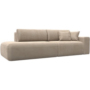 Изображение товара Диван прямой Лига-036 НПБ Модерн подлокотник справа (Бежевый/Велюр) Лига Диванов арт.121339