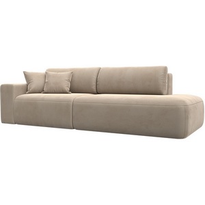 Изображение товара Диван прямой Лига-036 НПБ Модерн подлокотник слева (Бежевый/Велюр) Лига Диванов арт.121339L