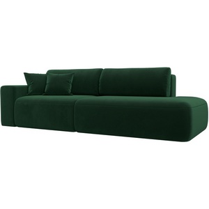 Изображение товара Диван прямой Лига-036 НПБ Модерн подлокотник слева (Зеленый/Велюр) Лига Диванов арт.121342L
