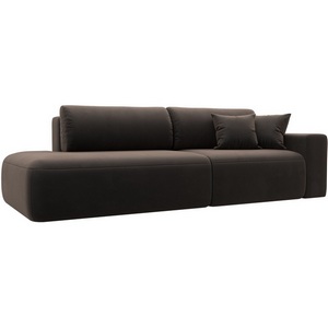 Изображение товара Диван прямой Лига-036 НПБ Модерн подлокотник справа (Коричневый/Велюр) Лига Диванов арт.121343