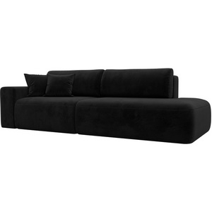 Изображение товара Диван прямой Лига-036 НПБ Модерн подлокотник слева (Черный/Велюр) Лига Диванов арт.121346L