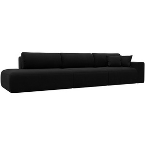 Изображение товара Диван прямой Лига-036 НПБ Модерн Лонг подлокотник справа (Черный/Микровельвет) Лига Диванов арт.121348